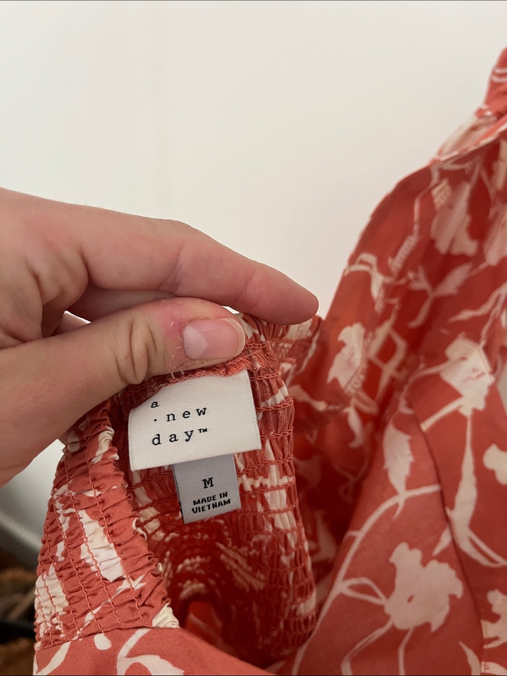 Pink and Cream Floral Puff-Sleeve Mini Dress, A New Day Brand - Picture 5 of 5